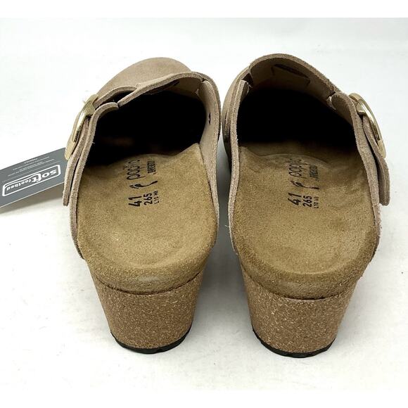 Birkenstock Papillio Fanny Ring Buckle Brown Sand Wedge Clog Mules Size 10 NEW - Picture 7 of 10